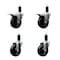 Service Caster 4'' Soft Rubber Swivel 1-1/4'' Expanding Stem Caster Set 2 Total Lock Brakes, 4PK SCC-EXTTL20S414-SRS-2-S-2-114 - alternate 1